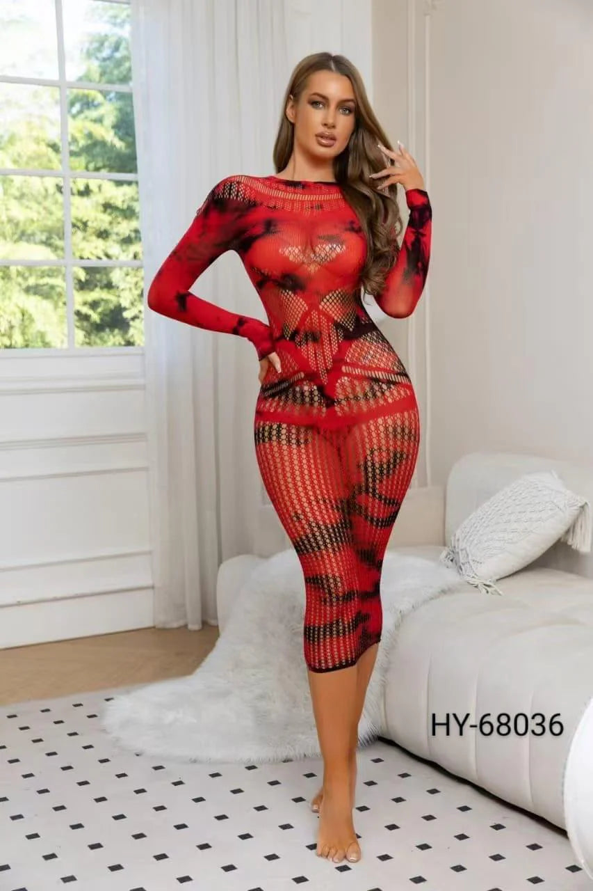 Red Tie and die body stocking