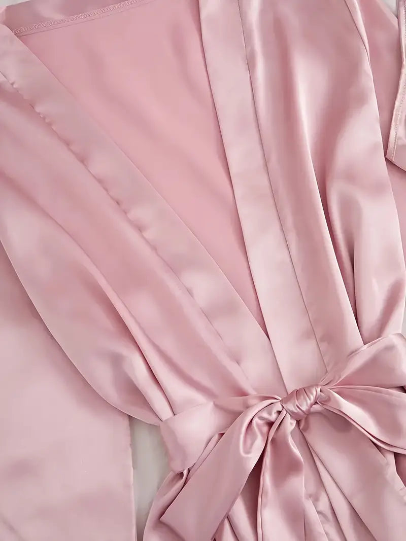 Spring Women's Five-Piece Solid Color Sexy Nightgown Camisole Set Home Wear